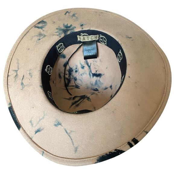 Hatch Fedora Wool Tie Dye Hat One Size Tan Black - Picture 6 of 7